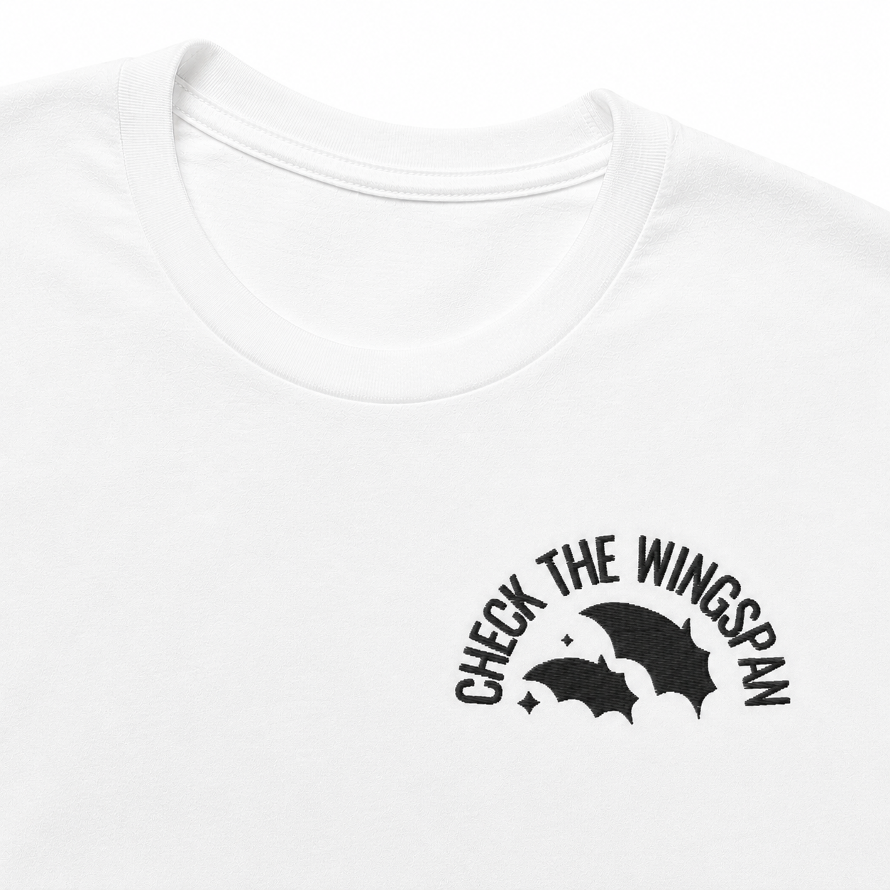 "Check the Wingspan" Women's Embroidered t-shirt - White