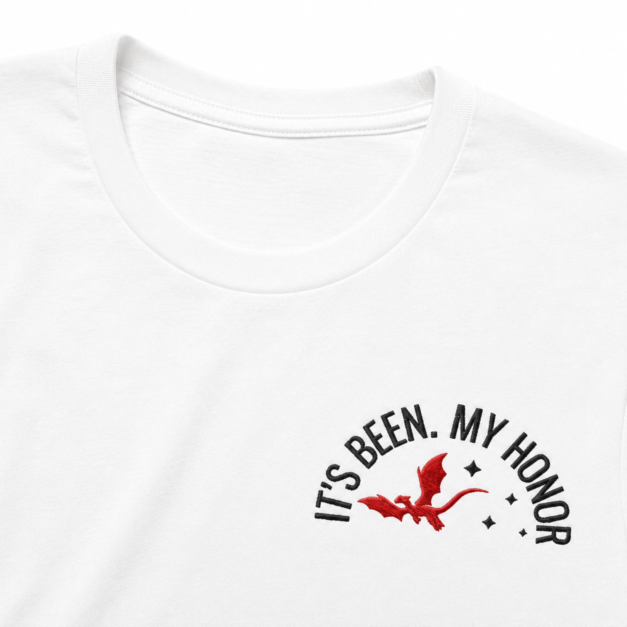 "I's been. My Honor." Women's Embroidered t-shirt - White